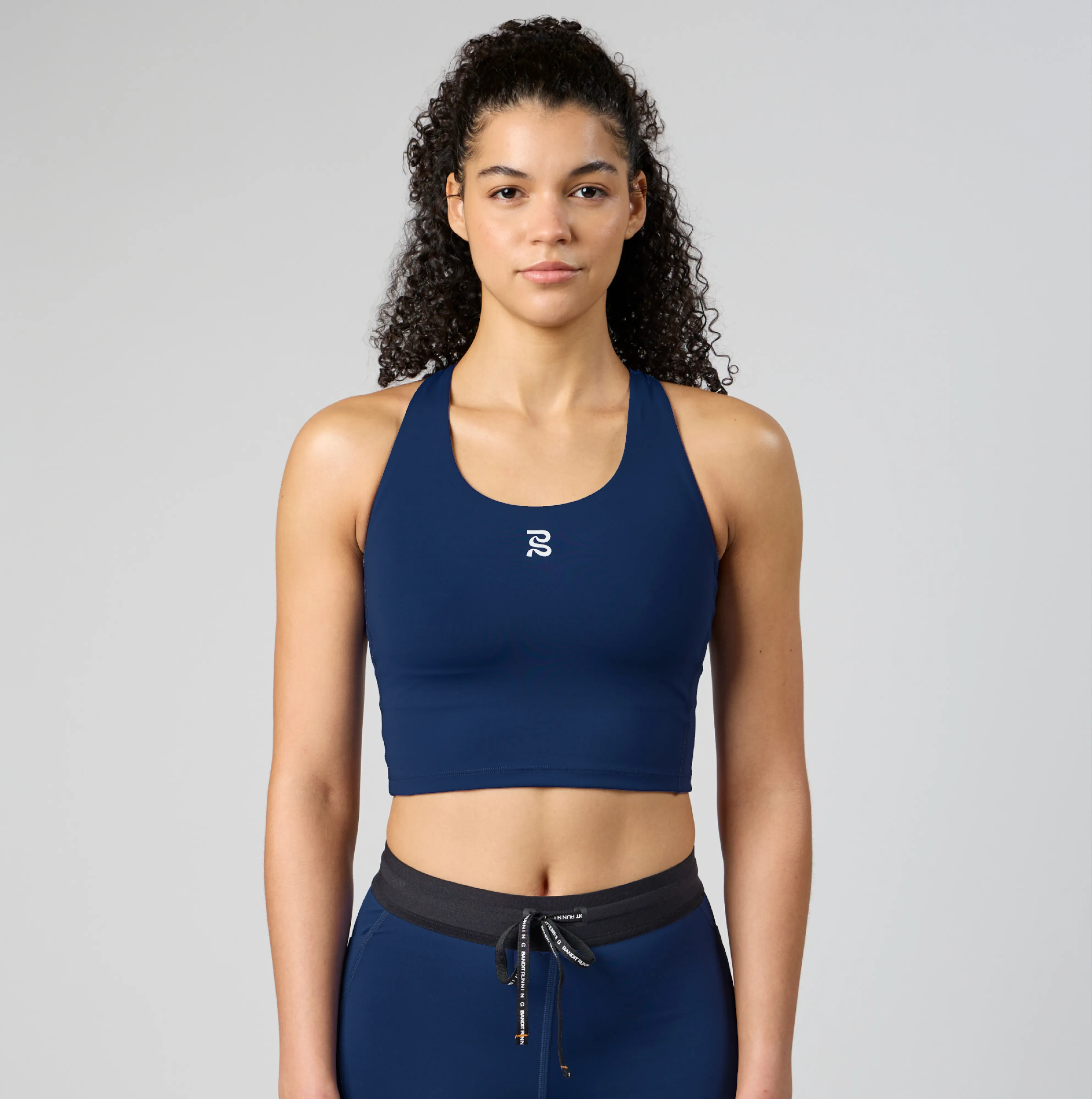 Stamina™ Scoop Neck Race Crop - NY Navy