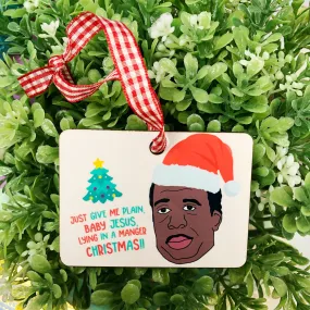 Stanley Hudson The Office Baby Lying in a Manger Christmas Ornament