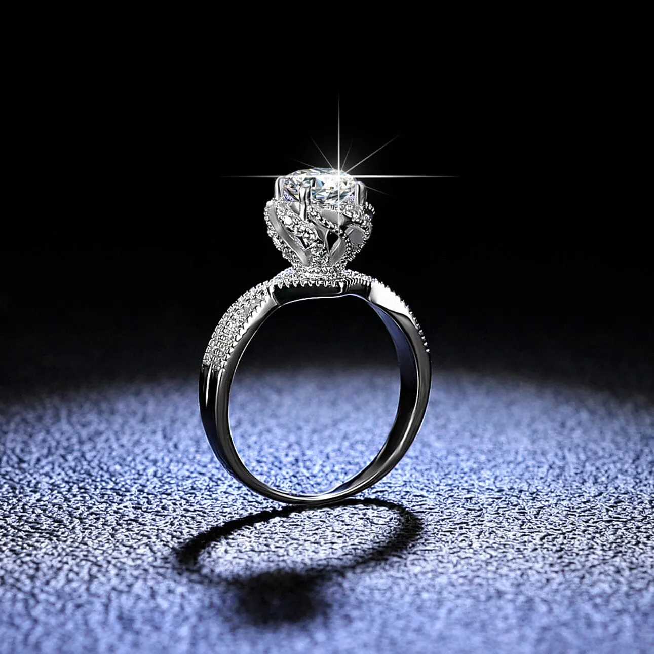 Stunning Beautiful Diamond Ring - 925 Sterling Silver