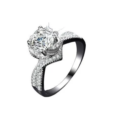 Stunning Beautiful Diamond Ring - 925 Sterling Silver