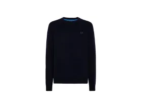 SUN68 Maglione Girocollo Lavorazione Maglia Navy Blue K41142