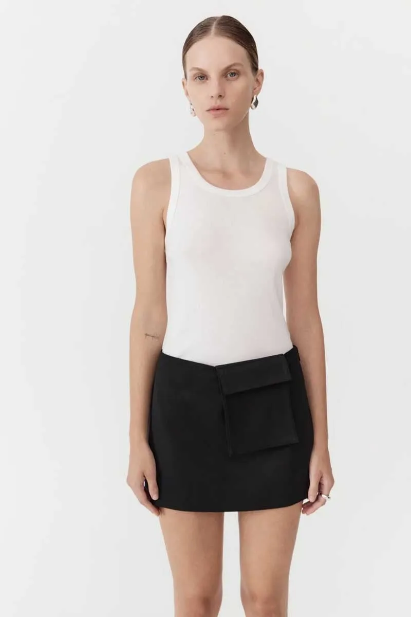 UTILITARIAN POCKET MINI SKIRT-BLACK