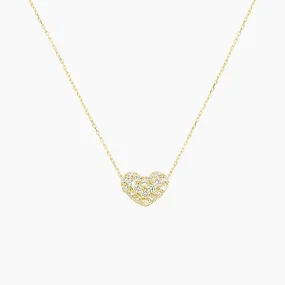 Valentina Pave Heart Necklace (Gold)