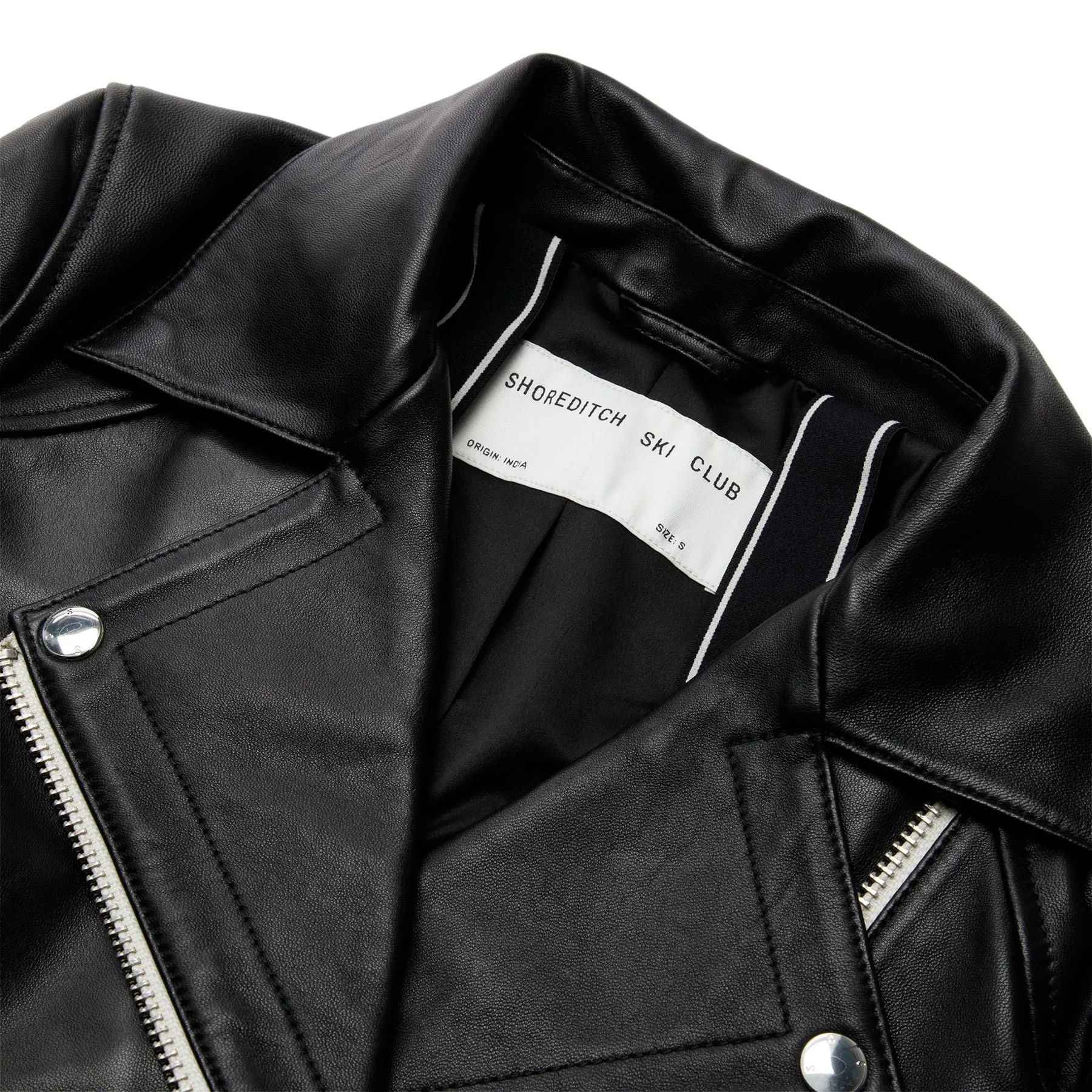 Vyner Leather Biker Jacket - Black