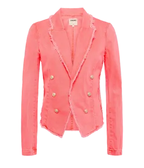 Wayne Crop Jacket in Soft Neon Coral