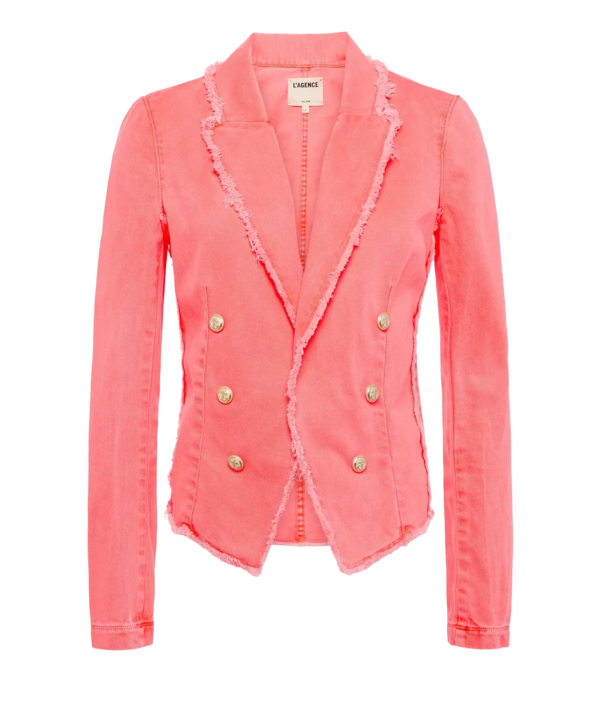 Wayne Crop Jacket in Soft Neon Coral