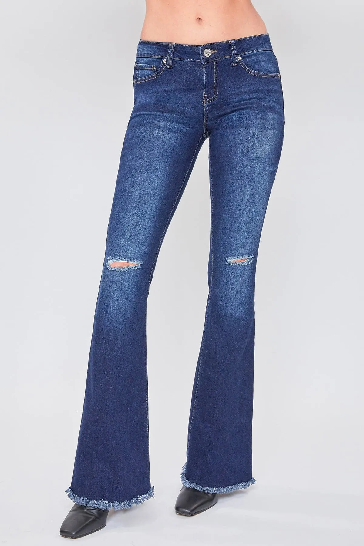 Women's Frayed Flare Jeans-Sale