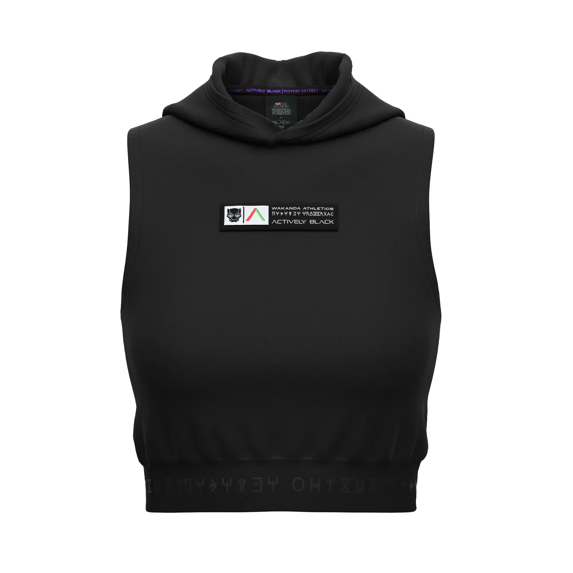 Women's Wakanda Athletics Sleeveless Crop Performance Hoodie