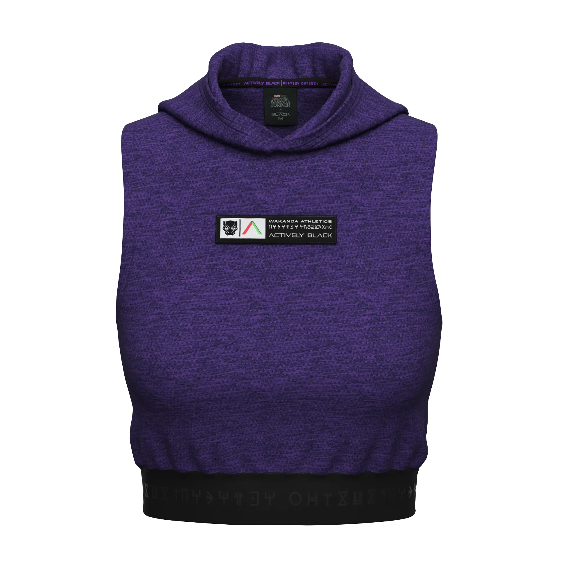 Women's Wakanda Athletics Sleeveless Crop Performance Hoodie