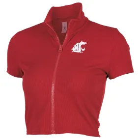 ZOOZATZ Washington State University Crimson crop zip-up